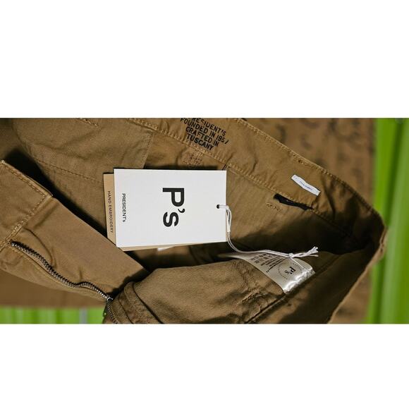 NWT P's PRESIDENT'S KHAKI GABARDINE PATCH EMBROIDERY PANTS Size 34 - Picture 9 of 9
